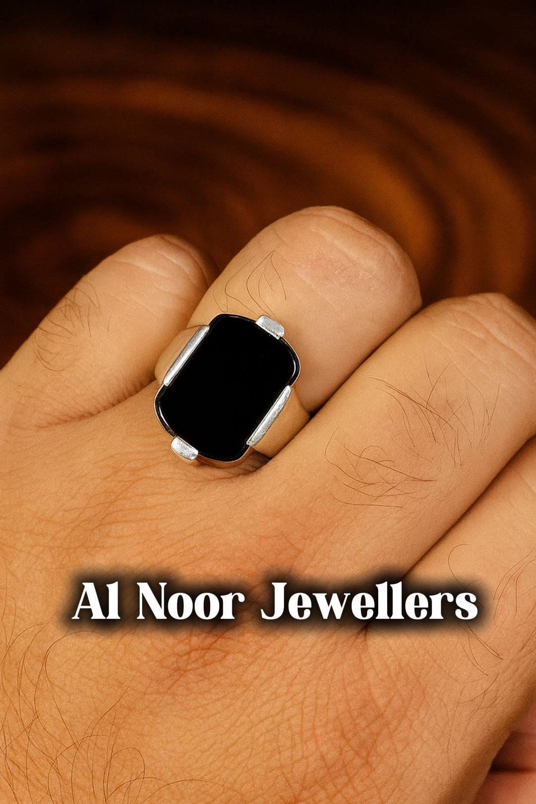 Famous Black Aqeeq Ring #018