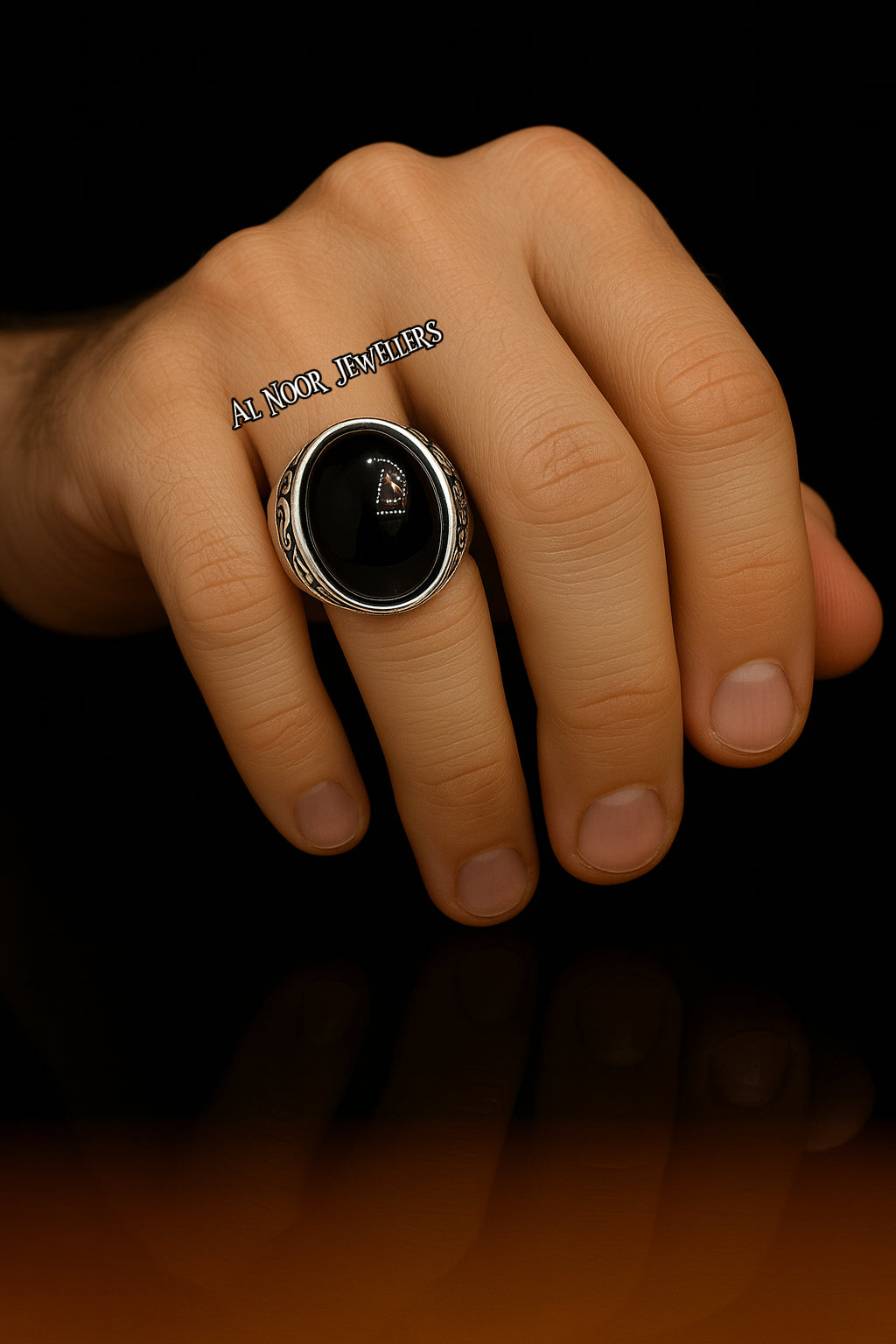 Black Aqeeq king Ring #040